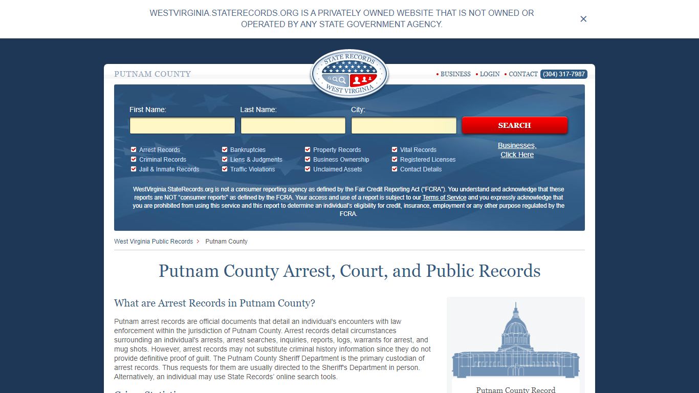 Putnam County Arrest, Court, and Public Records